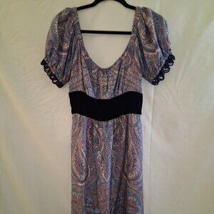 Anthropologie Plenty by Tracy Reese Dress 100% Silk Scallop Velvet Details SZ 8